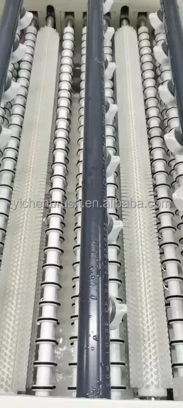 Photoelectric Glass Cleaning Machine Brush Rubber Roller , Corrosion Resistant Cylindrical Roller Brush