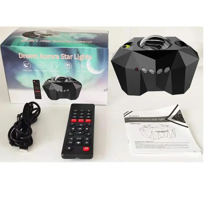3 in 1 Galaxy Night Light Projector with Remote Control Bluetooth Music Speaker & 5 White Noises for Bedroom/Party/Home Decor