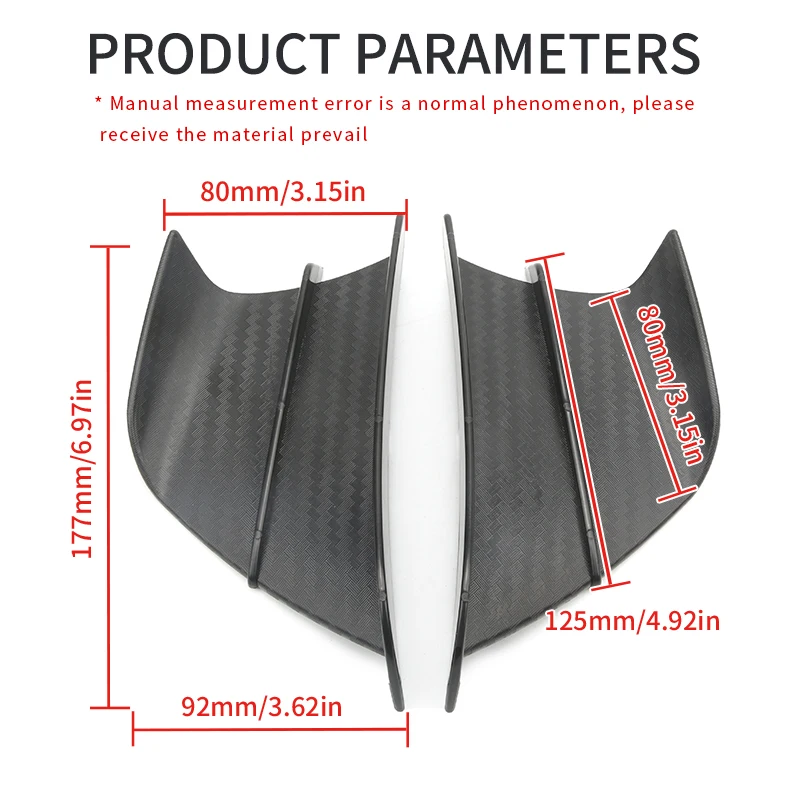Universal For Yamaha Suzuki Kawasaki Honda H2/H2R Scooter Motorcycle Winglet Aerodynamic Wing Kit Spoiler