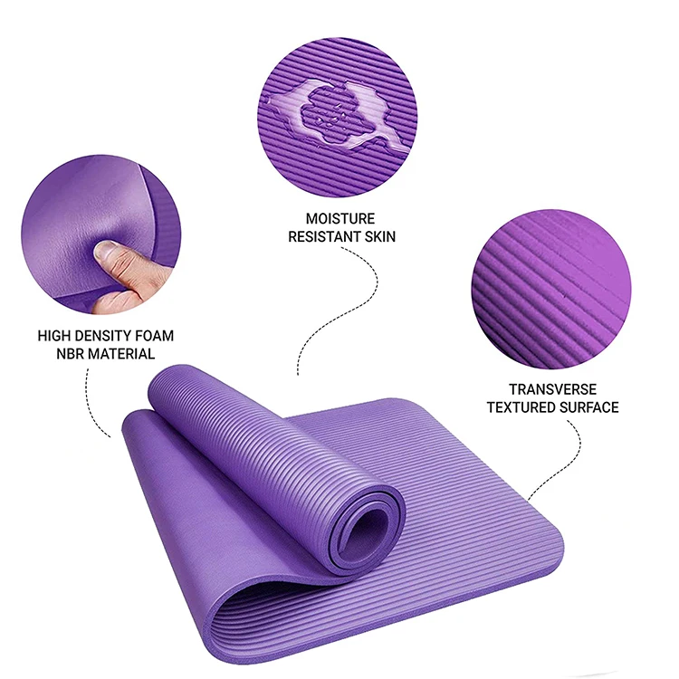 Yoga all purpose Extra Thick High Density Anti Tear Exercise Yoga Mat with Carrying Strap