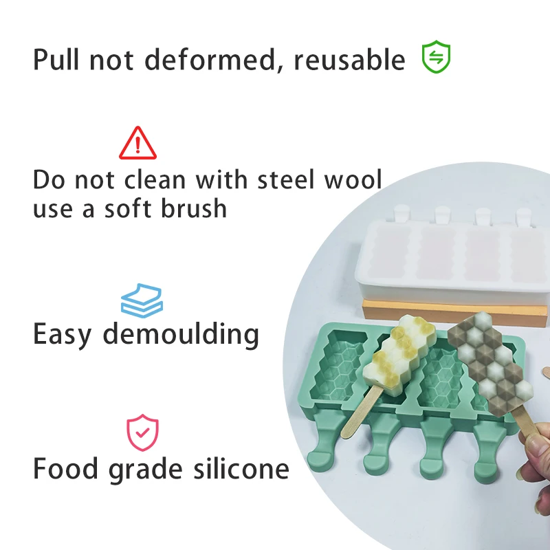 DUMO Diamond Popsicle Mold DIY 4 Holes Creative Ice Cream Silicone Mold