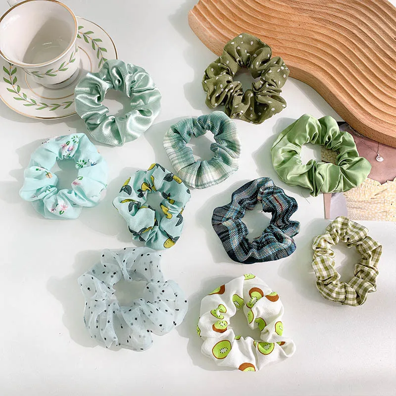 Оптовая продажа, тканевые резинки для волос с принтом на заказ, женские модные эластичные резинки для волос, красочные резинки для волос для фиксации хвоста