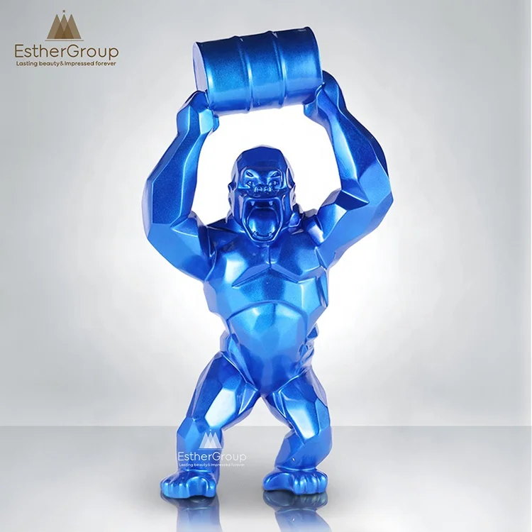  Современное искусство диких животных в виде геометрических поп галерея King Kong toy Горилла статуя дикий скульптура из