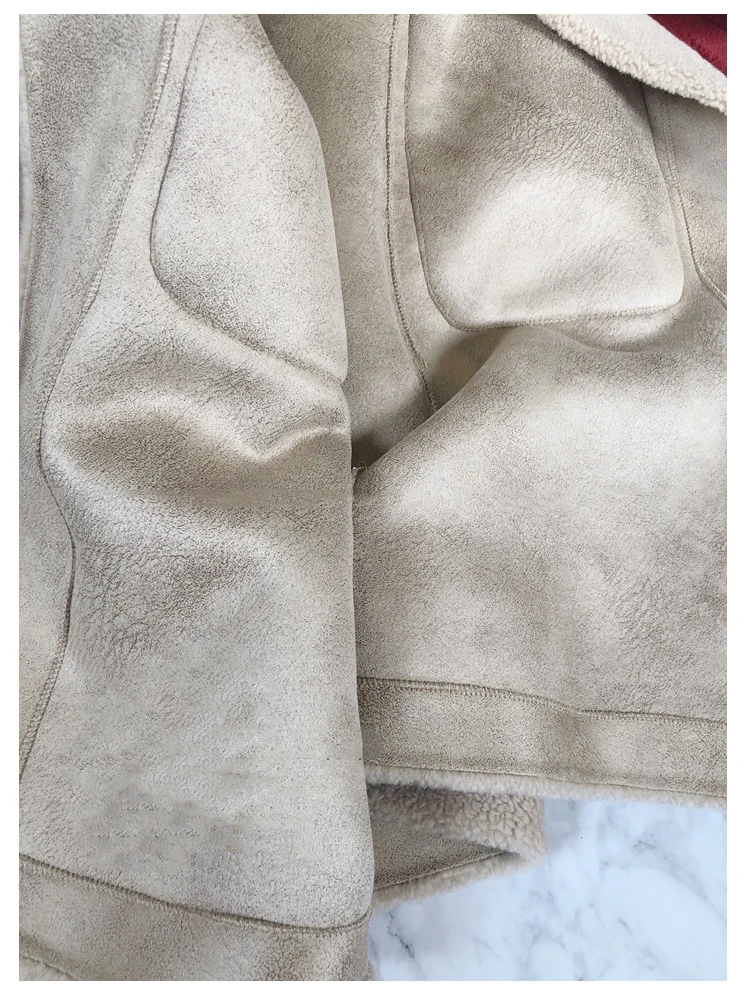 
Women Genuine Long Shearling Sheep Fur Jacket with Chammy Lining Lamb Fur Coat Winter 