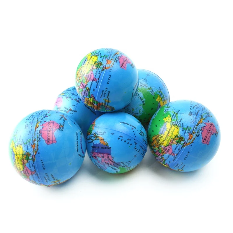 Earth Globe Ball Squeeze Earth Ball Anti Stress Stretch Squeeze Earth Ball Mini Fashion Toy for Finger Exercise Party Bag Gift