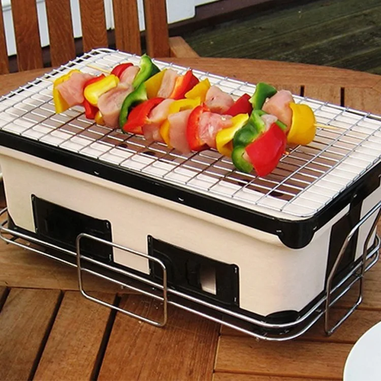 Factory Cheap Sale Outdoor Garden Barbecue Clay Table Grill Portable Hibachi Kebab Charcoal BBQ Grill