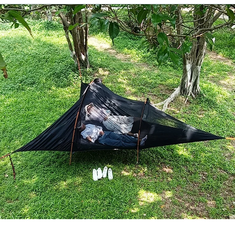 Camping Family Big Triangle Hammock Outdoor Hammock Rain Fly Tarp Mosquito Net Hammock Tent House Luxury