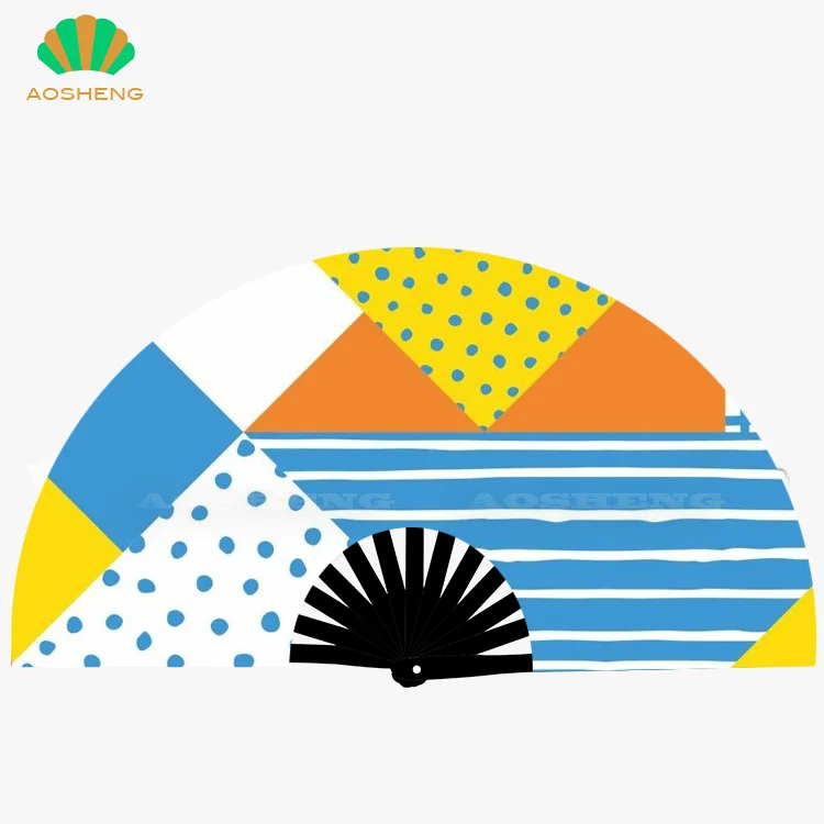 AOSHENG custom fan peacock mix color for party quality hand fans lash hand fan