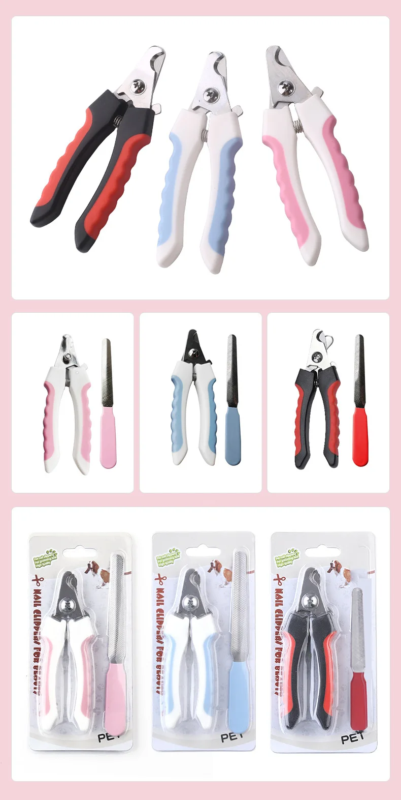 Dog and Cat Nails Grinder Stainless Steel Cat and Dog Nail Scissors Pet Nail Grinder Set