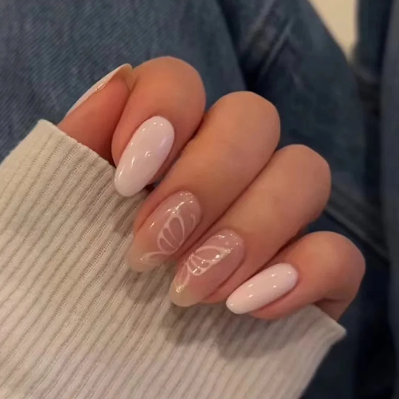 Wholesale Price Artificial Press on Nails Private Label False Nails Design Almond Round person nails