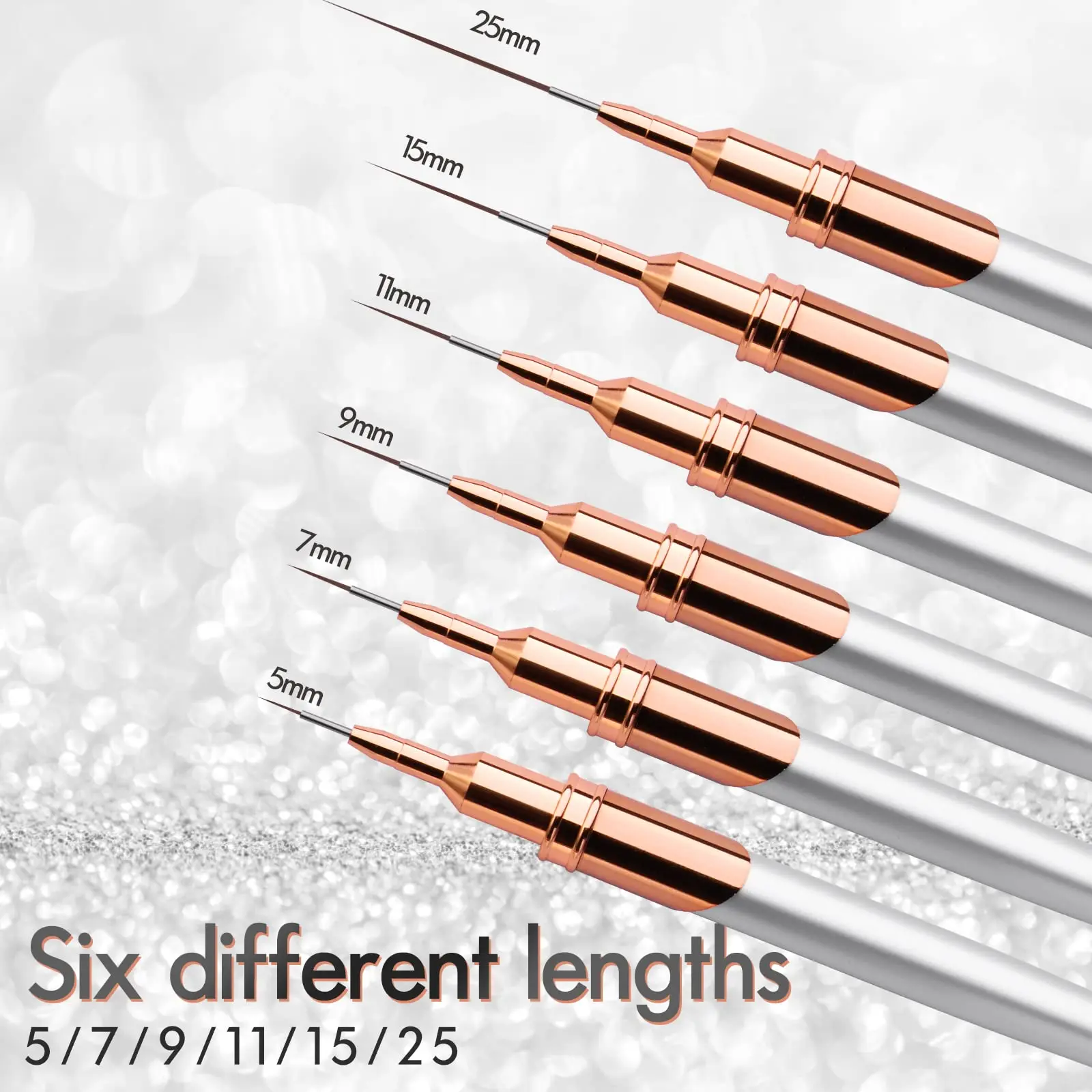 Professional Nail Art Brushes Private Label Super Fine Nail Art Long Liner Striping Brush Size 5/7/9/11/15/25mm For Nail Designs