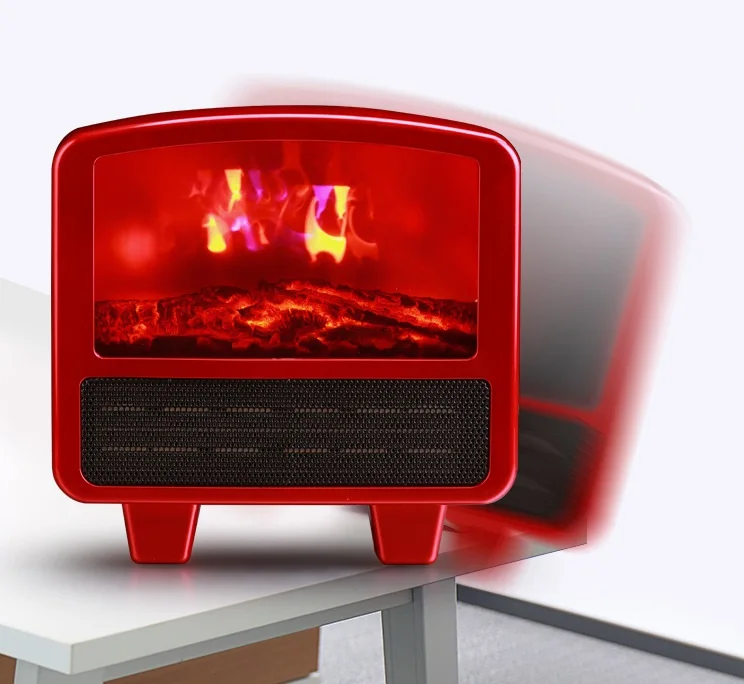 New Korea Hot sale Mini Electric usb fan heater with Simulation fire Flame