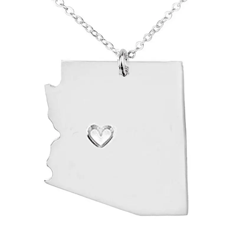 Ожерелье из нержавеющей стали Соединенные Штаты США Техас и Карта других штатов золотое ожерелье серебряные ювелирные изделия пустая карта на заказ