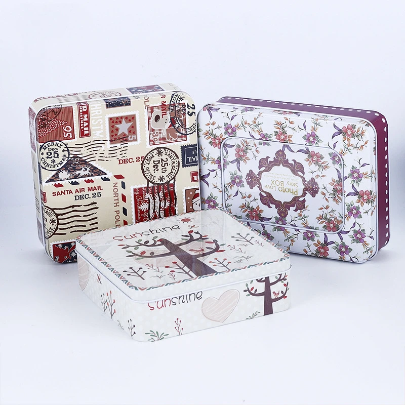 
Custom Square Tin Jar Cookie Tin Box Manufacturer Metal Tin Box Packaging 