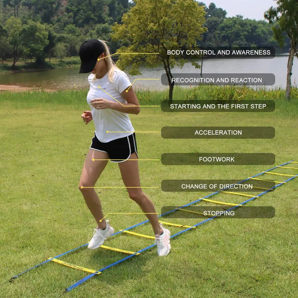 20 feet 12 rungs adjustable Sports Speed Training Agility Ladder