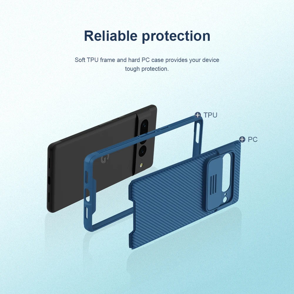 Nillkin for Google Pixel 7 Pro Case Camshield Pro Hybrid Tpu Bumper PC Slide Cover Camera Protection Phone Case for Pixel 7 6A