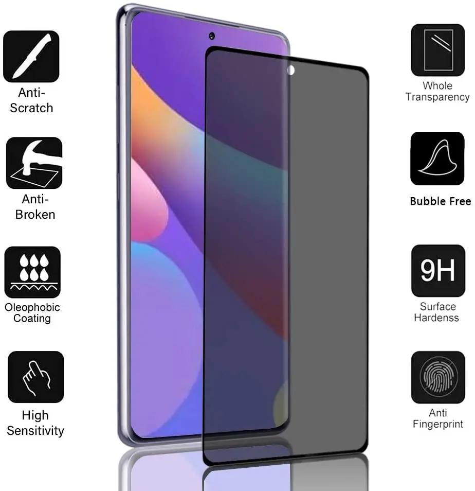 Cell Phone Anti Spy Privacy Tempered Glass For Samsung Galaxy Note 20 Ultra 5g S8 S9 S10 3d Curved Mobile Screen Protector