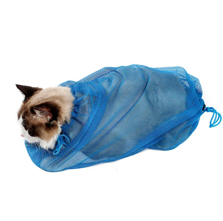 
nail trimming Pet grooming self-cleaning mesh cat grooming bag 