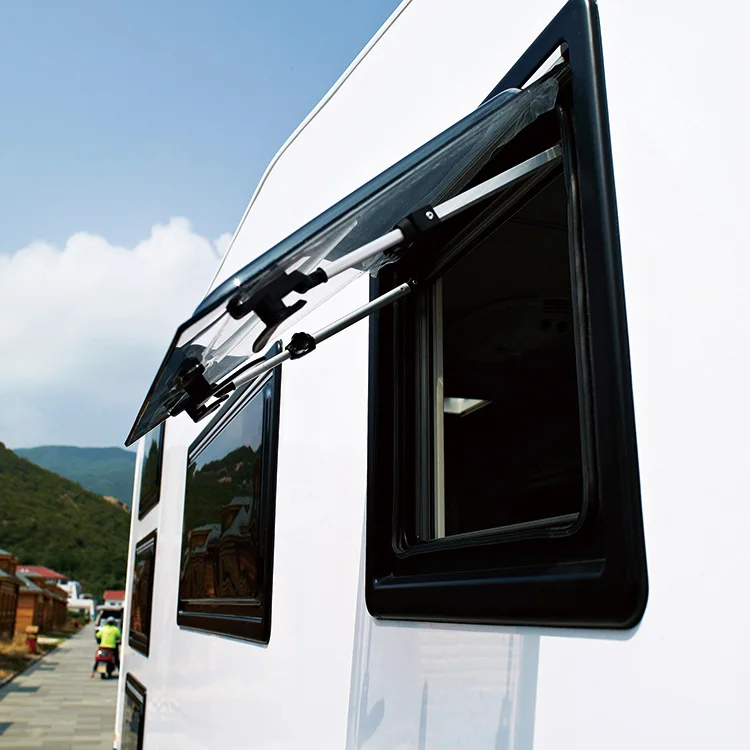 Best price ASA material 700*400mm RV window camper motorhome side window with fly net and blind