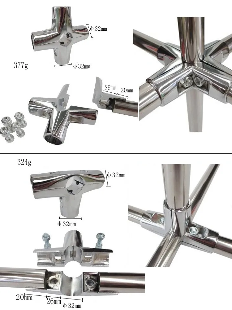 High quality fit diameter 2 way pipe connector for 25mm  round tube chrome  pipe connector