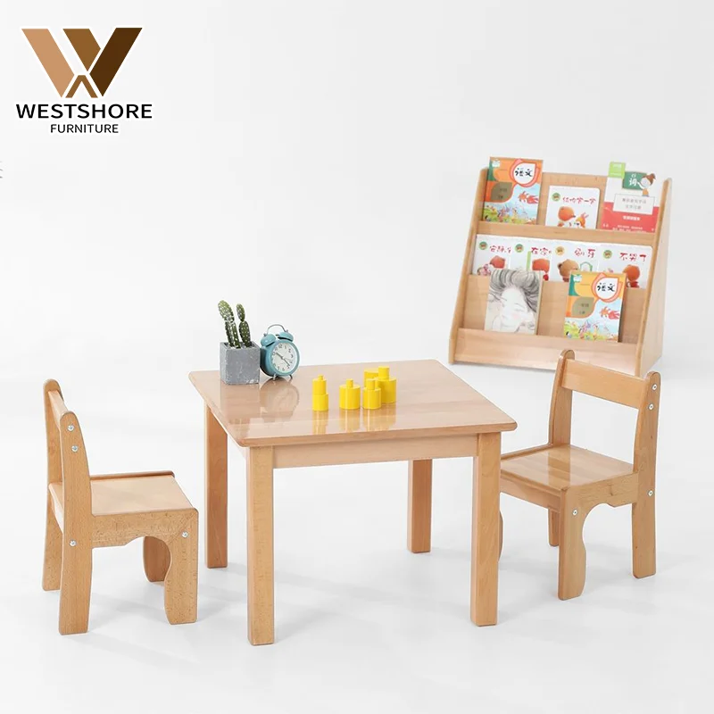 Primary Pre School Nursery Wood Daycare Furniture Child Kindergarten Preschool Wooden Chair And Table For Kid