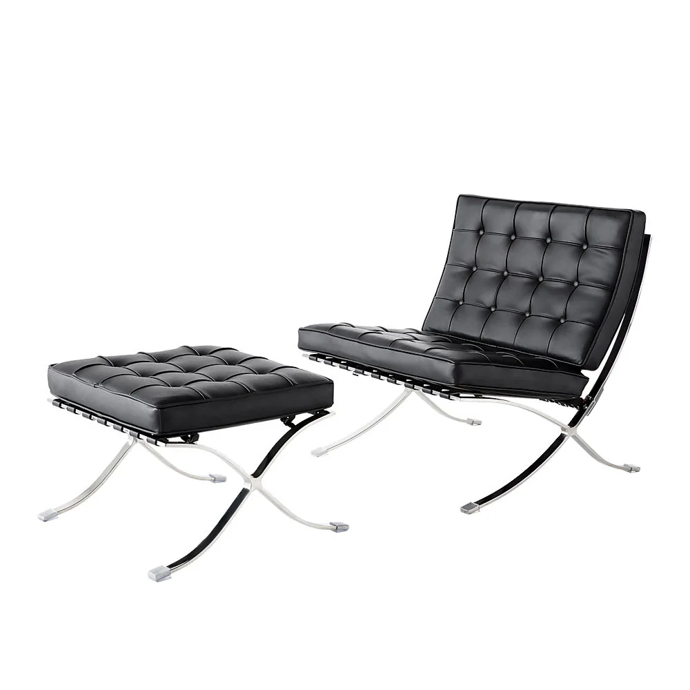 Factory Direct Sale Lounge Chair Modern Metal Leather Leisure Chair Ergonomic Soft Comfortable Chair for Office