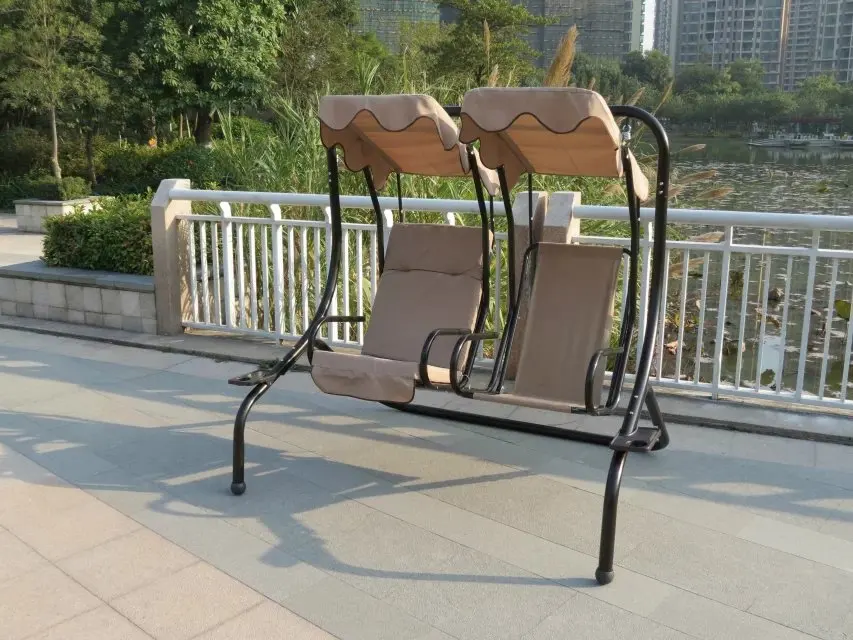 Garden 2 seat Double Hanging Swing outdoor metal furniture hanging chair garden swing chair with canopy patio swings