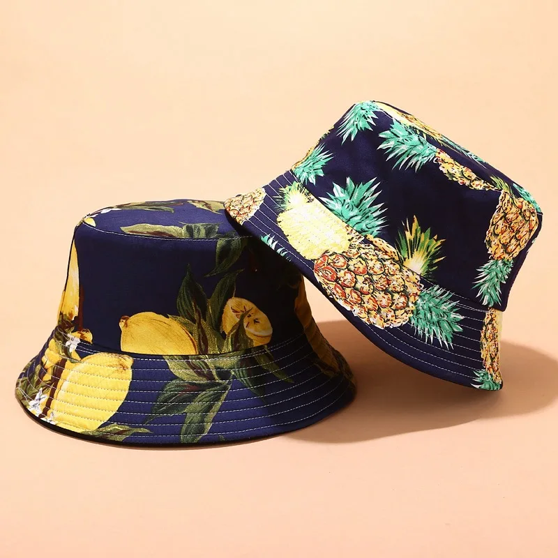 Wholesale Fashion New Fruit Printed Travel Outdoor Beach Styles Bucket Hat