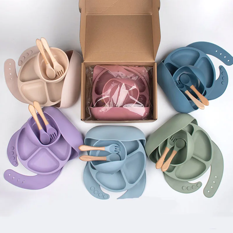 Fork And Spoon Children Silicone Tableware Set  Baby  Silicone tableware Baby Silicone Feeding Set