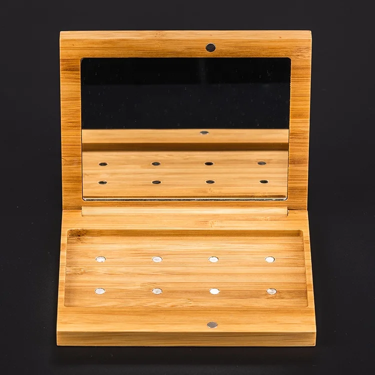 2 4 8 Colors All Makeup Packaging Used Customize Print Empty Rectangle Empty Bamboo Magnetic Eye Shadow Palette Case