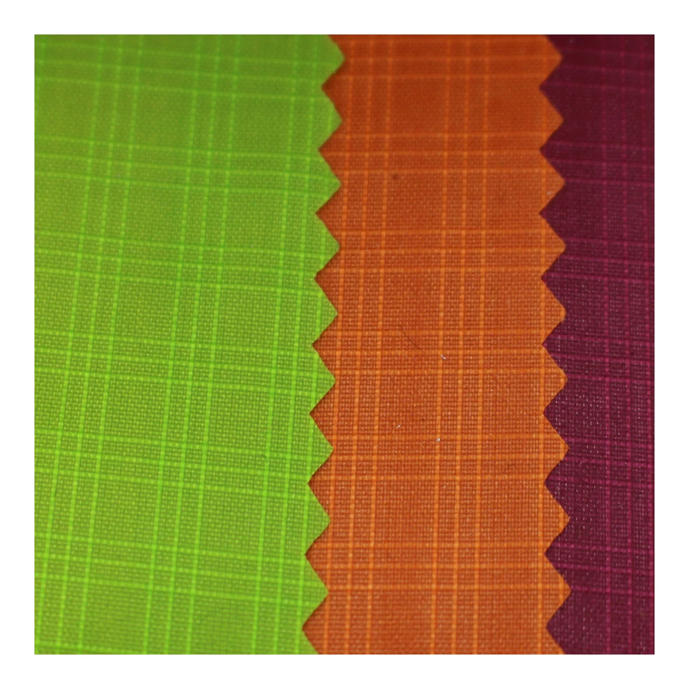 online store fireproof 70D 240T three lines 0.5 check nylon taffeta fabric with pu coated