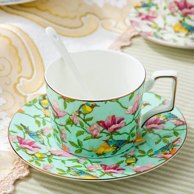 Floral 4 sets Bone China Tea Sets Mismatched Porcelain Afternoon  Easy To Wash Tea Set