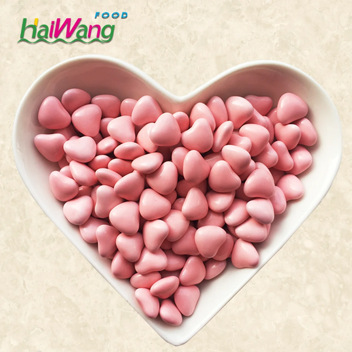 China Manufacturer Halal Candy Colorful Heart Chocolate Bean Heart Shape Chocolate Button