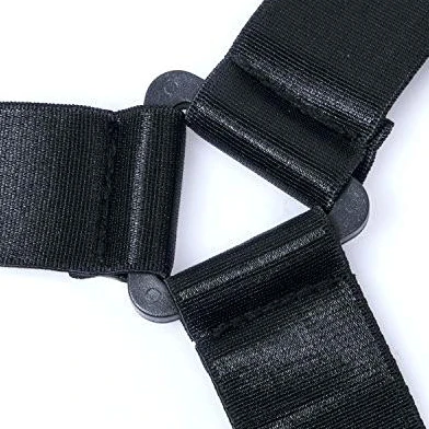 Solid White and Black Blue Bed Sheet Suspenders with Metal Clips and Adjusters