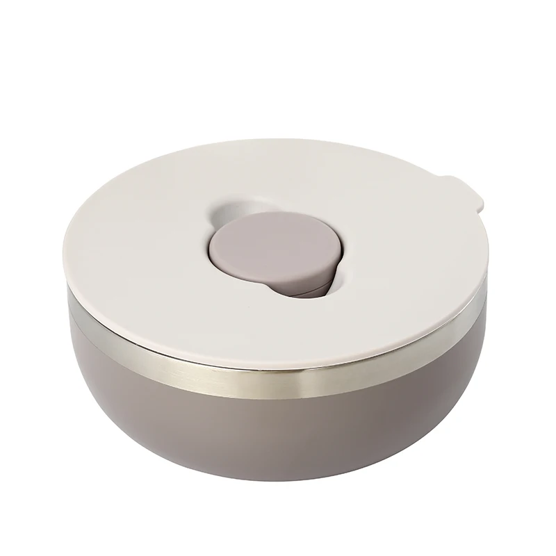 Hot Selling 304 Stainless Steel Insulated Salad Bowl with Magnet Colorful Kitchenware Includes Dressing Pot