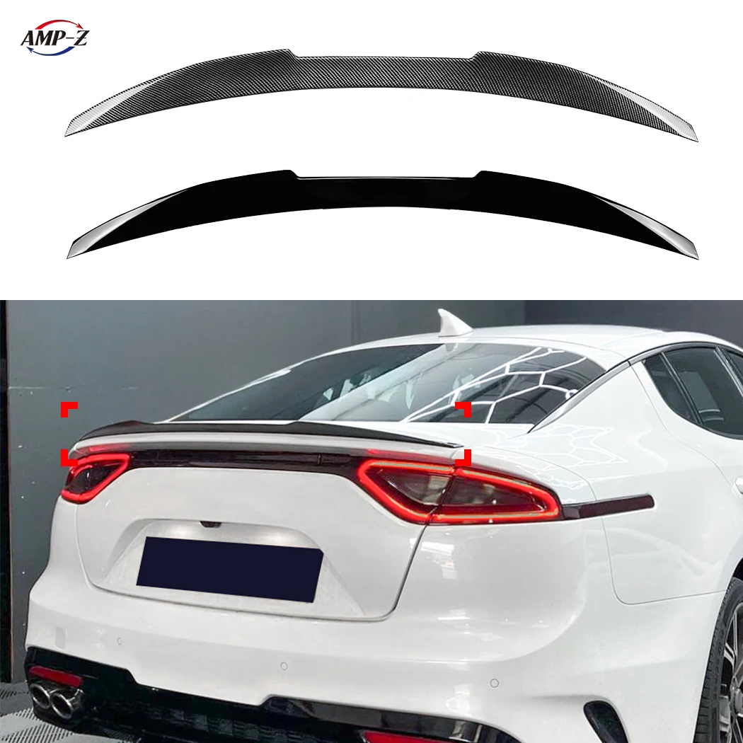 AMP-Z Stinger Gloss Black Plastic Material Rear Trunk Spoiler Auto Body Kits For KIA Stinger 2018+ Car Accessories