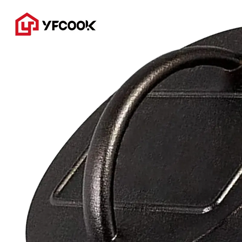 Preseasoned 6.25 Inch Custom Cookware Round Black Bacon BBQ Cast Iron Meat Press Burger Press Grill Meat Press