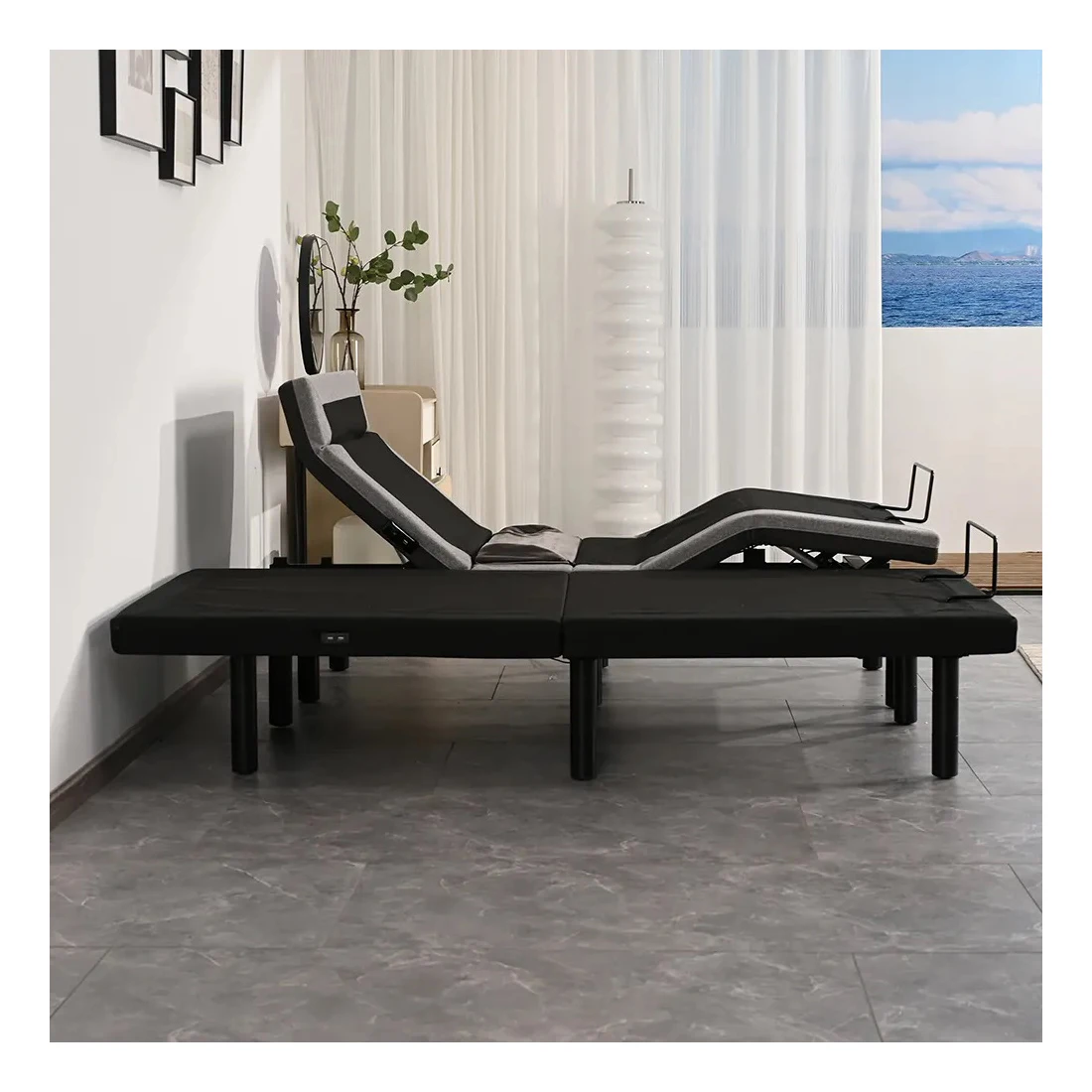 Meisemobel USA Stock Electric Adjustable Bed Frame with Massage Modern Split king