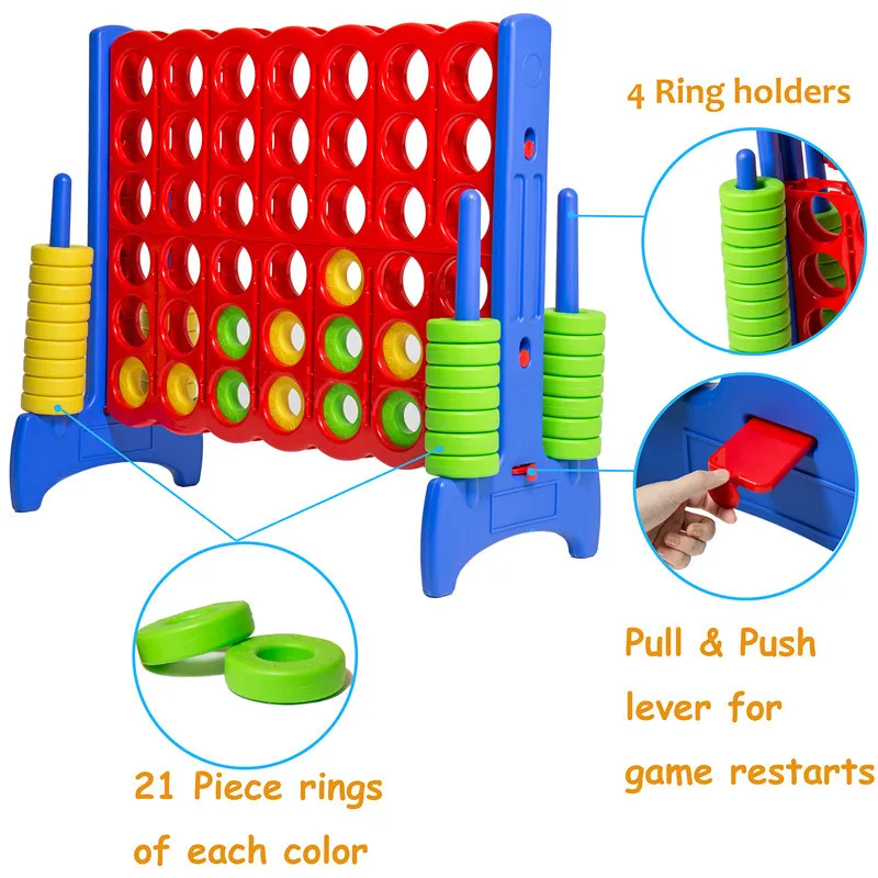 Giant 4-In-A-Row 4-to-Score Material Of Jumbo Big Size Large Lucite Acrylic 4 In A Row Giant connect Game Set for Outdoor