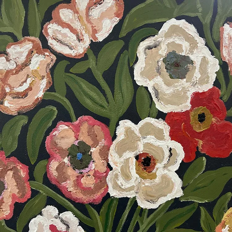 Home Decor Large Flowers Hand Painted Oil Paintings Canvas Wall Art Work Abstract