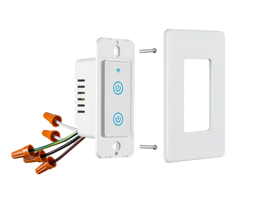 US Hot Homekit Wireless Control 2 Gangs Tuya Smart Home Auto Switch Wifi Smart Timer Wall Switch LED Light Smart Touch Switch