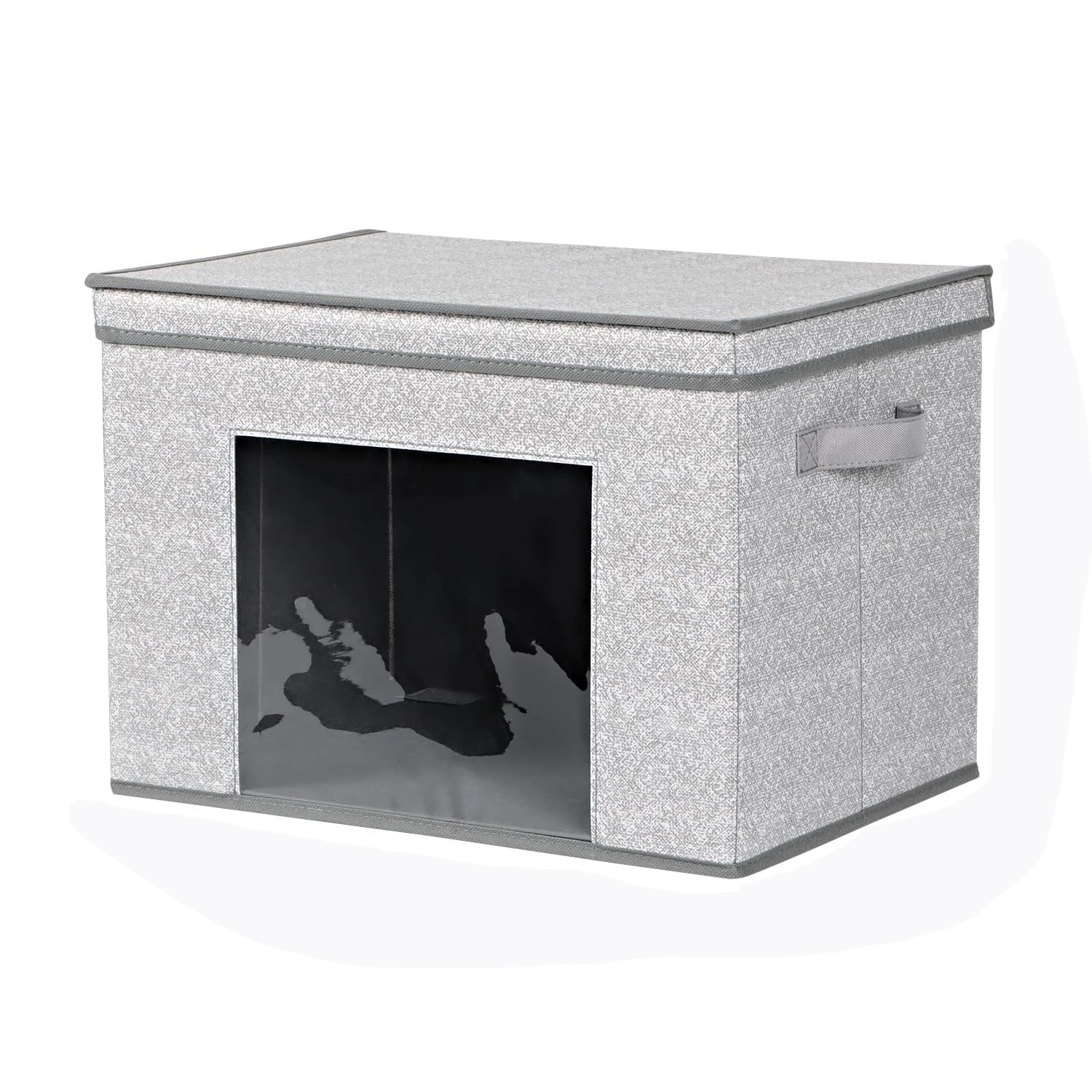 Wholesale Collapsible Storage Bins with Window Fabric Storage Boxes Stackable Organizer Clothes Baskets with Durable Handles