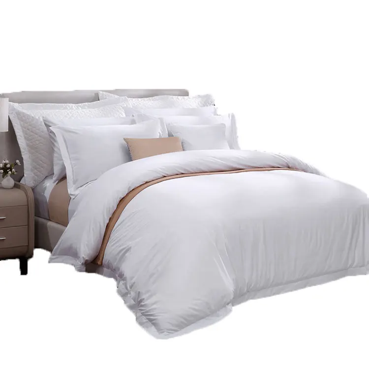 
Cheap personalized 100% cotton fabric comforter pure white bed sheets and microfiber duvet cover 