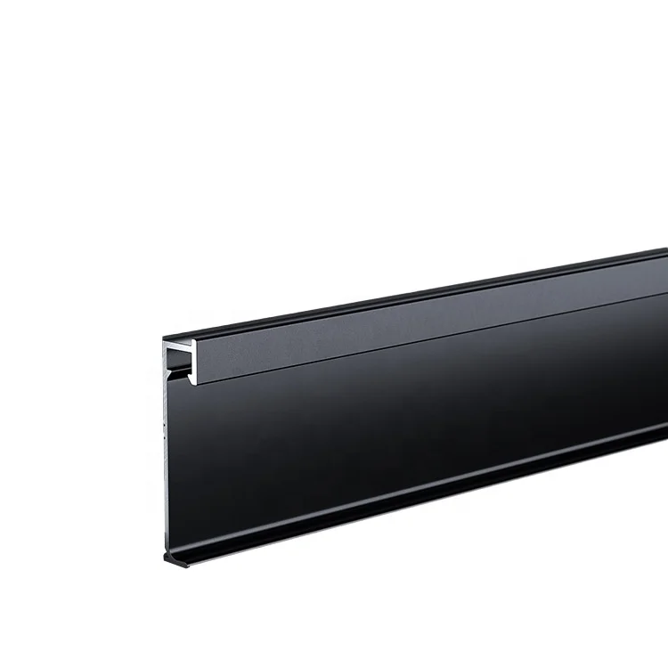 High-end Anodized Aluminum Profile LED Concealed Skirting Invisible Skirting Board Embedded Baseboard for 12mm Wall panel