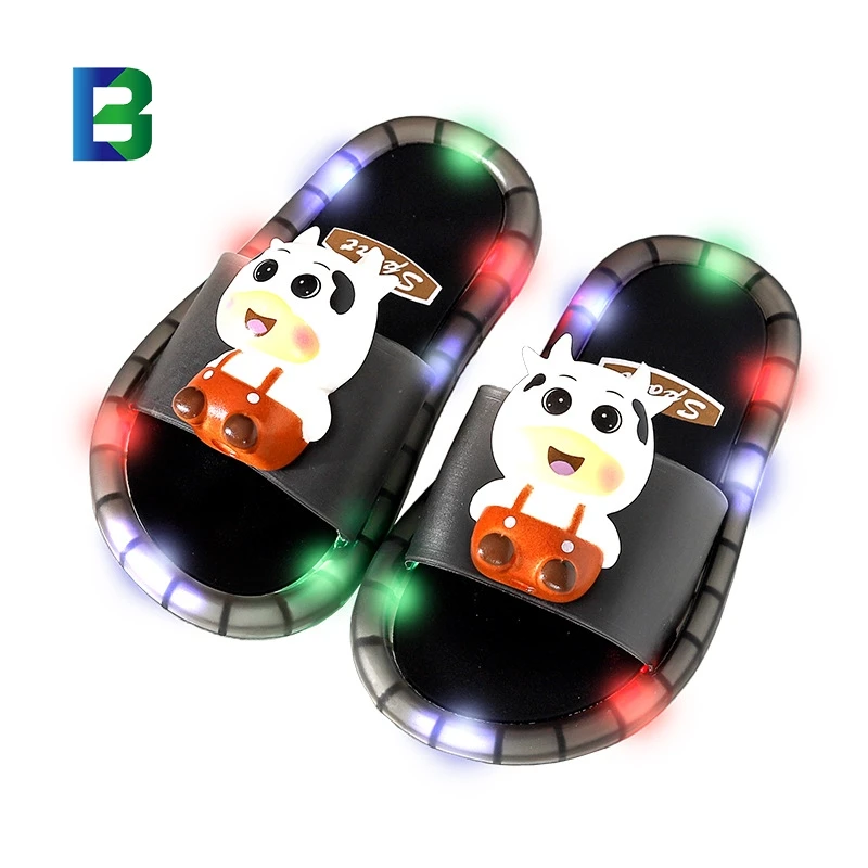 2023 Hot Sale Led Luminous Slippers Latest Sandals Designs For Kids Children PVC Jelly Sandal