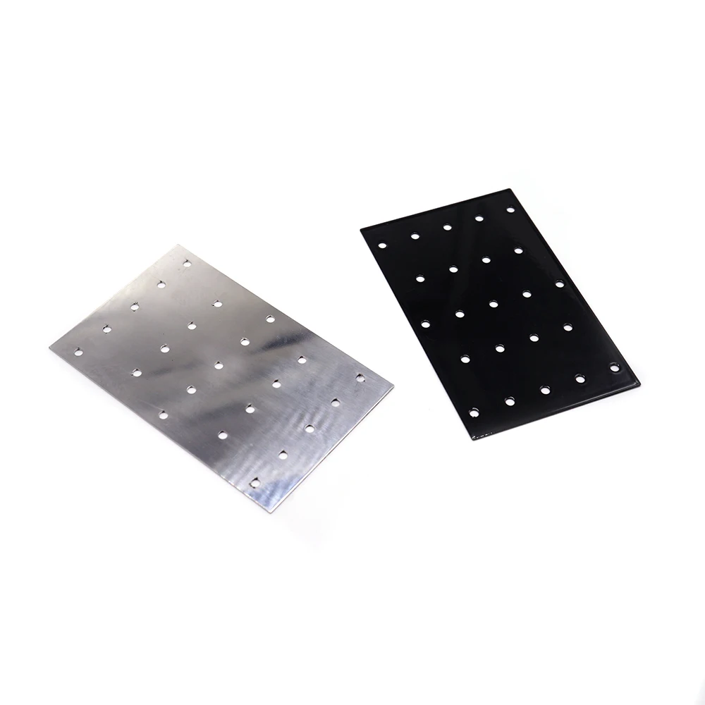 Customized Metal Stamping Parts Plain Finish Black Anodized Flat Porous Square Sheet Metal Plate