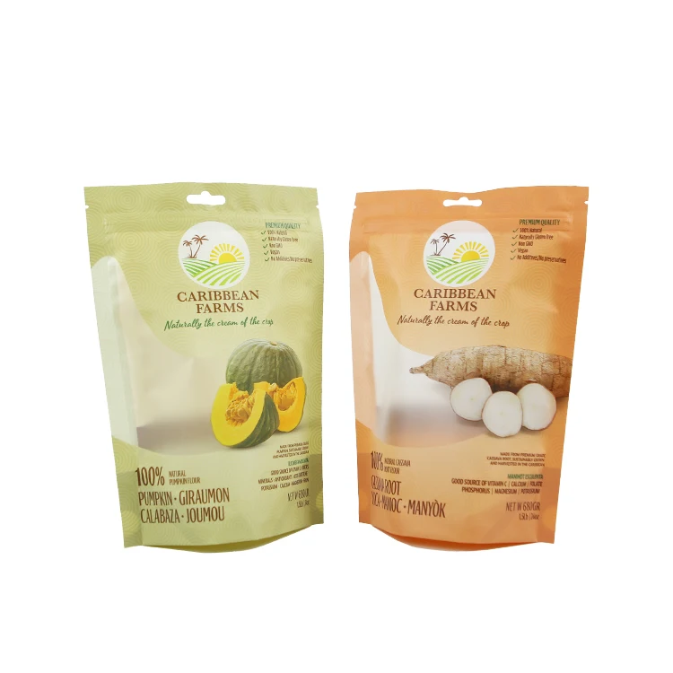 Recyclable Flat Zipper Resealable Seeds Packaging Bags Vegetable Plastic Bags With Clear Window