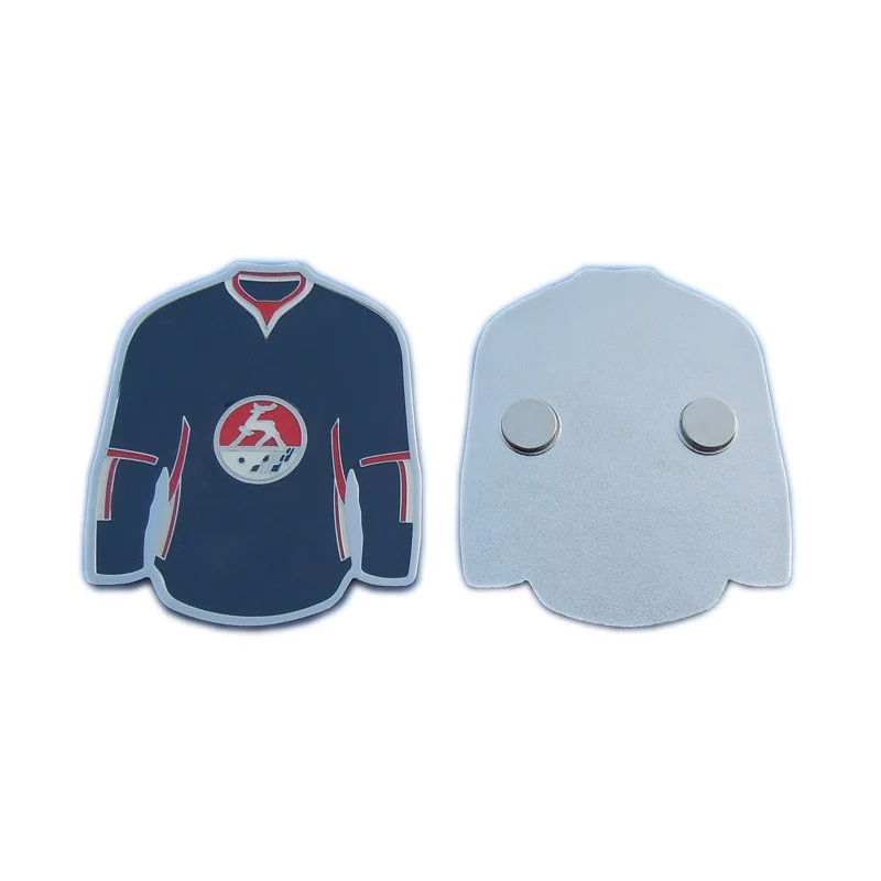 Изготовленные на заказ металлические магниты на холодильник в форме спортивного свитера