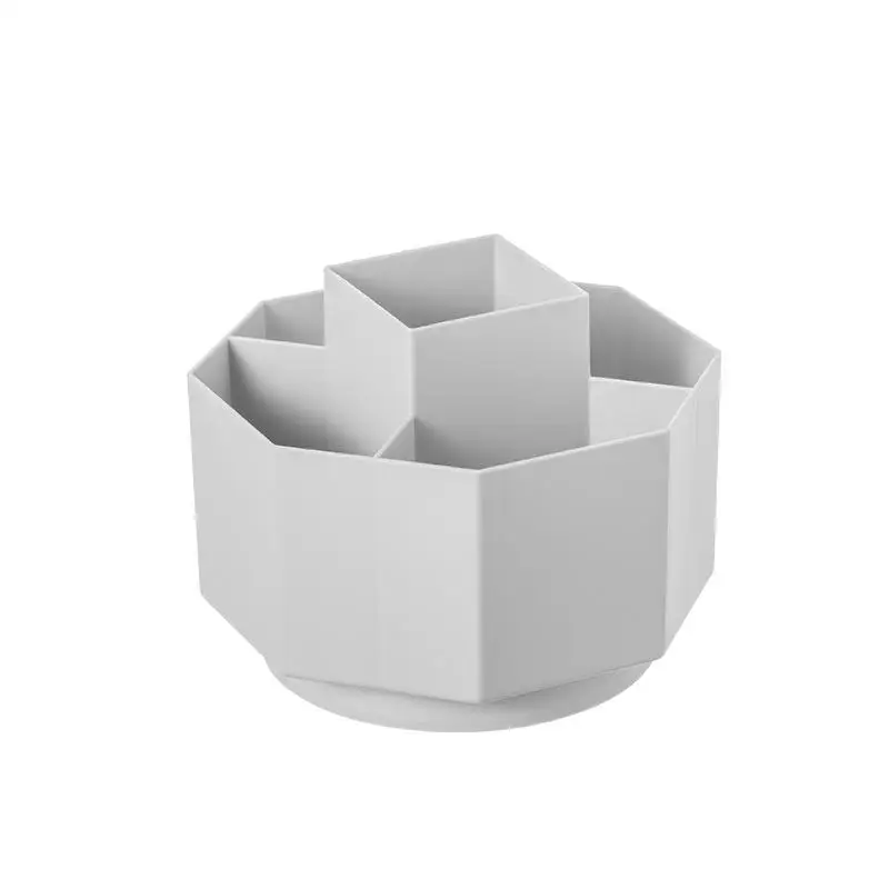 Manufacturer Ningbo Home accessories 3 Slots 360-Degree Spinning Pencil Pen Desk Organizers Desktop Cosmetic Storage Display Box