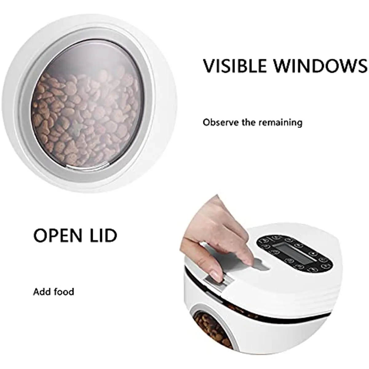 4.5L Smart Pet Feeder With Vsible Windows Smart Pet Feeder for Cat and Dogs Auto 4 Meals Feeding Button Control Dog Feeder